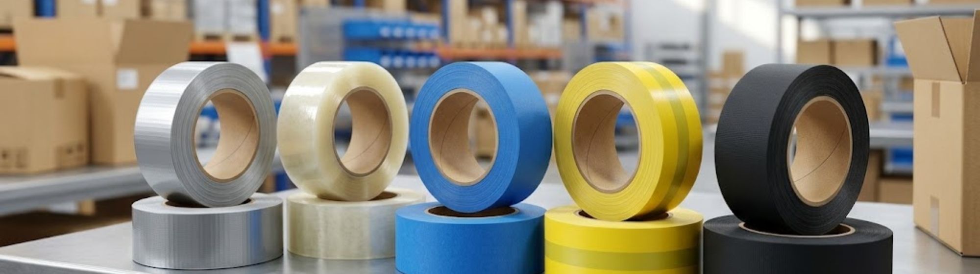 multicolor duct tape lined up