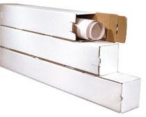 200#/ECT-32-B 3 x 3 x 37 Box Packaging White Square Mailing Tube Case of 25
