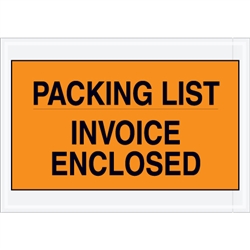 Tape LogicInvoice Enclosed Envelopes 1000/Case 5 1/2 x 10 Orange 